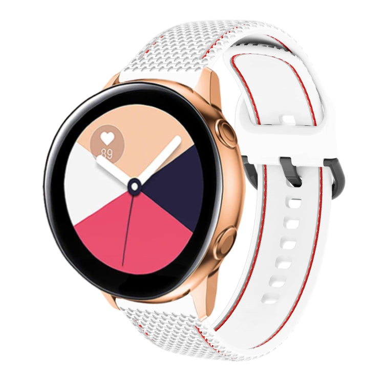 For Samsung Galaxy Watch Active 2 Two-color Stitching Silicone Replacement Strap Watchband