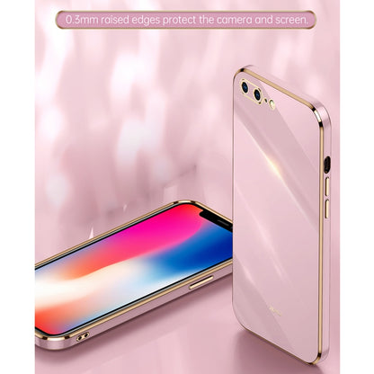 XINLI Straight Edge 6D Electroplate TPU Phone Case, For iPhone 6 / 6s, For iPhone 6 Plus / 6s Plus, For iPhone SE 2022 / SE 2020 / 8 / 7, For iPhone 11, For iPhone 11 Pro, For iPhone 11 Pro Max, For iPhone 12