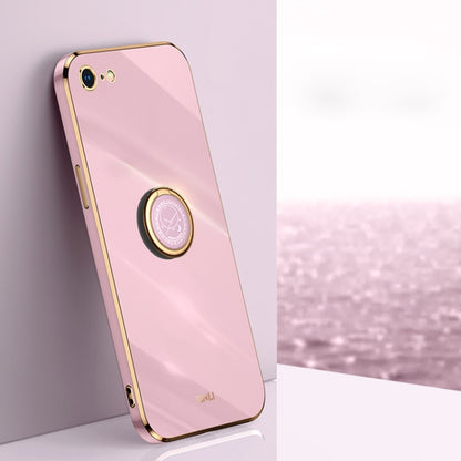 XINLI Straight Edge 6D Electroplate TPU Phone Case with Ring Holder, For iPhone 6 / 6s, For iPhone 6 Plus / 6s Plus, For iPhone 8 Plus / 7 Plus, For iPhone SE 2022 / SE 2020 / 8 / 7, For iPhone 11, For iPhone 11 Pro