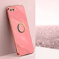 XINLI Straight Edge 6D Electroplate TPU Phone Case with Ring Holder, For iPhone 6 / 6s, For iPhone 6 Plus / 6s Plus, For iPhone 8 Plus / 7 Plus, For iPhone SE 2022 / SE 2020 / 8 / 7, For iPhone 11, For iPhone 11 Pro