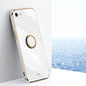 XINLI Straight Edge 6D Electroplate TPU Phone Case with Ring Holder, For iPhone 6 / 6s, For iPhone 6 Plus / 6s Plus, For iPhone 8 Plus / 7 Plus, For iPhone SE 2022 / SE 2020 / 8 / 7, For iPhone 11, For iPhone 11 Pro