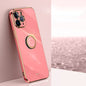 XINLI Straight Edge 6D Electroplate TPU Phone Case with Ring Holder, For iPhone 6 / 6s, For iPhone 6 Plus / 6s Plus, For iPhone 8 Plus / 7 Plus, For iPhone SE 2022 / SE 2020 / 8 / 7, For iPhone 11, For iPhone 11 Pro