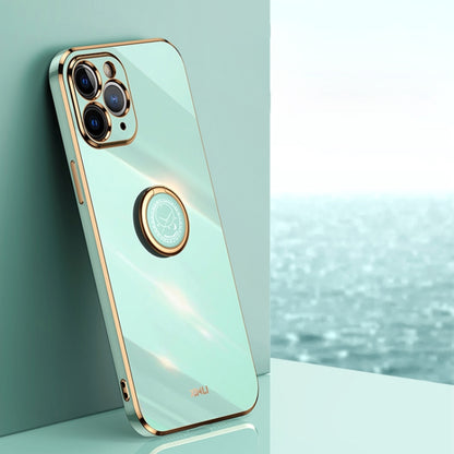 XINLI Straight Edge 6D Electroplate TPU Phone Case with Ring Holder, For iPhone 6 / 6s, For iPhone 6 Plus / 6s Plus, For iPhone 8 Plus / 7 Plus, For iPhone SE 2022 / SE 2020 / 8 / 7, For iPhone 11, For iPhone 11 Pro