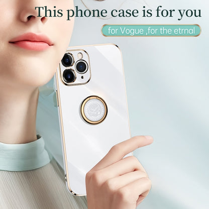 XINLI Straight Edge 6D Electroplate TPU Phone Case with Ring Holder, For iPhone 11 Pro Max, For iPhone 12, For iPhone 12 mini, For iPhone 12 Pro, For iPhone 12 Pro Max, For iPhone X