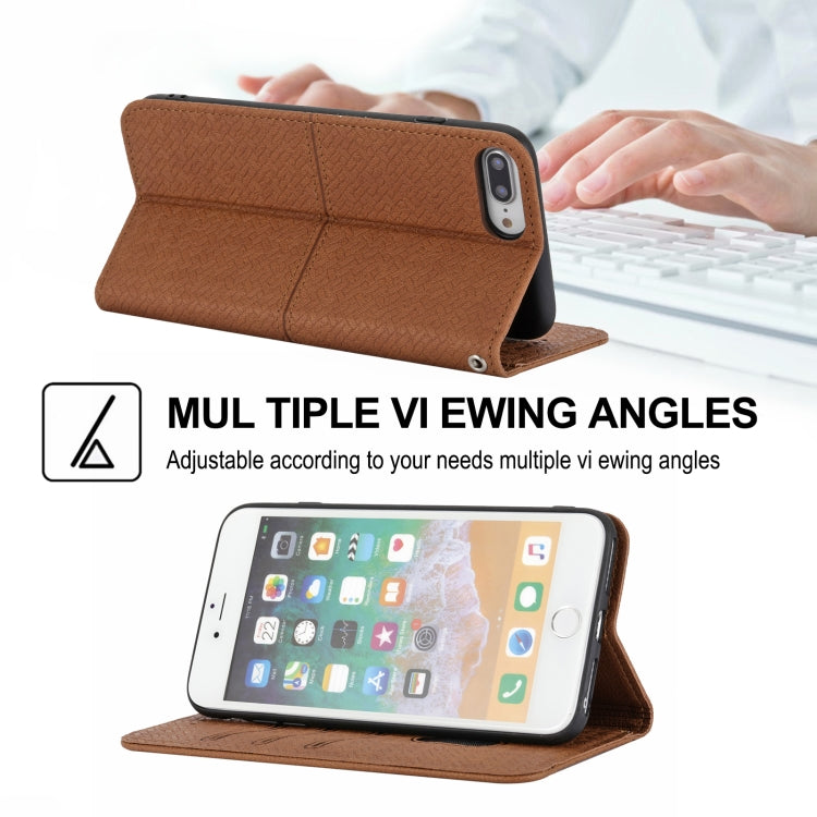 Woven Texture Stitching Magnetic Horizontal Flip PU Leather Case with Holder & Card Slots & Wallet & Lanyard, For iPhone 8 Plus / 7 Plus, For iPhone 11, For iPhone 11 Pro, For iPhone 11 Pro Max, For iPhone 12 / 12 Pro, For iPhone 12 Pro Max������������...