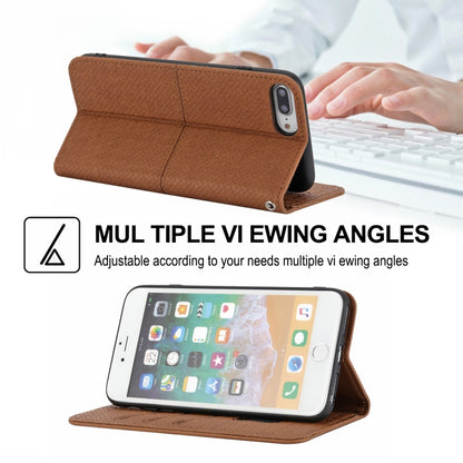 Woven Texture Stitching Magnetic Horizontal Flip PU Leather Case with Holder & Card Slots & Wallet & Lanyard, For iPhone 8 Plus / 7 Plus, For iPhone 11, For iPhone 11 Pro, For iPhone 11 Pro Max, For iPhone 12 / 12 Pro, For iPhone 12 Pro Max������������...