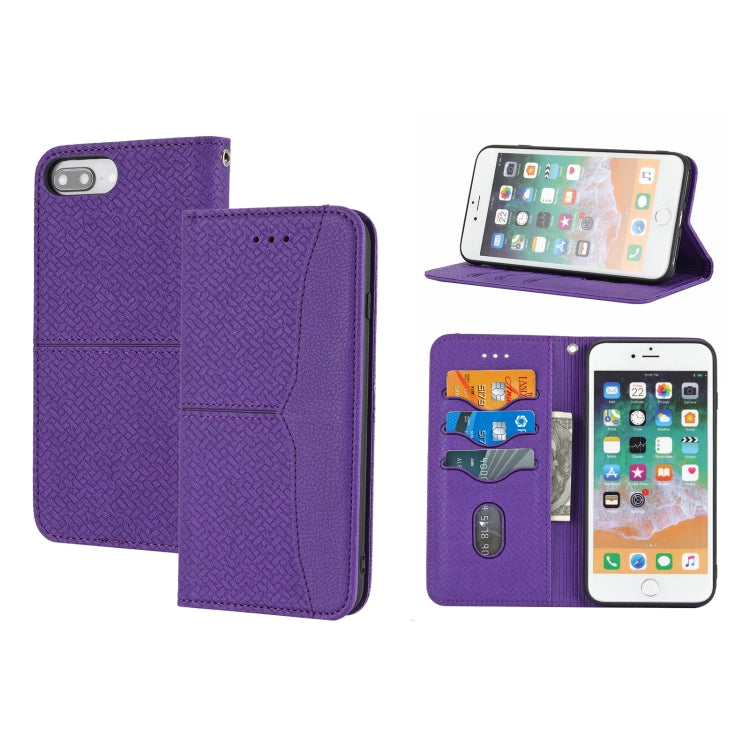 Woven Texture Stitching Magnetic Horizontal Flip PU Leather Case with Holder & Card Slots & Wallet & Lanyard, For iPhone 8 Plus / 7 Plus, For iPhone 11, For iPhone 11 Pro, For iPhone 11 Pro Max, For iPhone 12 / 12 Pro, For iPhone 12 Pro Max������������...