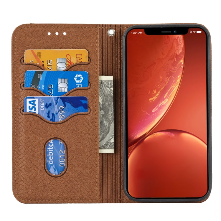 Woven Texture Stitching Magnetic Horizontal Flip PU Leather Case with Holder & Card Slots & Wallet & Lanyard, For iPhone 13 Pro, For iPhone 13 Pro Max, For iPhone SE 2022 / SE 2020 / 8 / 7, For iPhone XR, For iPhone X / XS, For iPhone XS Max