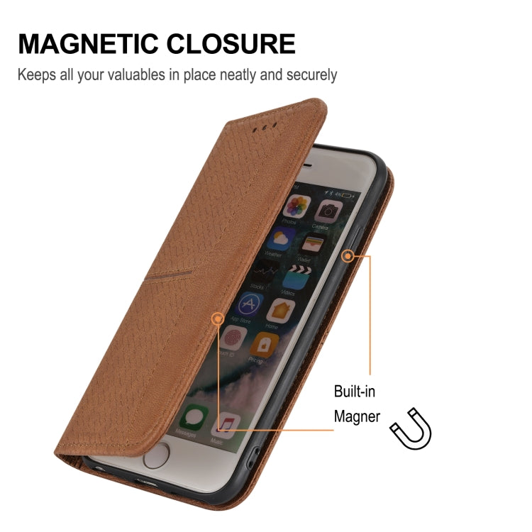 Woven Texture Stitching Magnetic Horizontal Flip PU Leather Case with Holder & Card Slots & Wallet & Lanyard, For iPhone 13 Pro, For iPhone 13 Pro Max, For iPhone SE 2022 / SE 2020 / 8 / 7, For iPhone XR, For iPhone X / XS, For iPhone XS Max