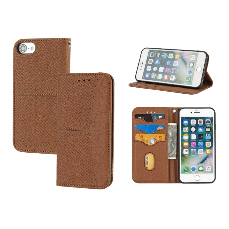 Woven Texture Stitching Magnetic Horizontal Flip PU Leather Case with Holder & Card Slots & Wallet & Lanyard, For iPhone 13 Pro, For iPhone 13 Pro Max, For iPhone SE 2022 / SE 2020 / 8 / 7, For iPhone XR, For iPhone X / XS, For iPhone XS Max