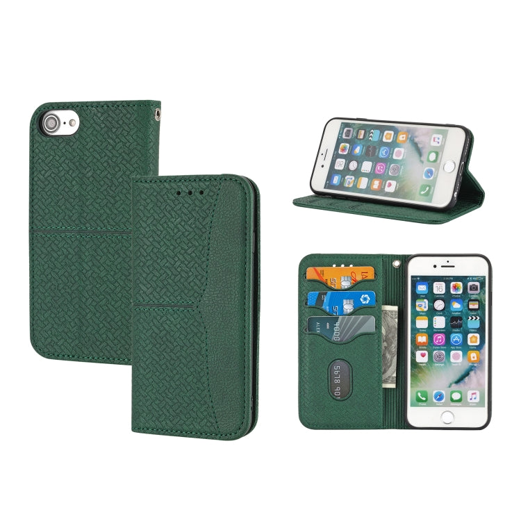 Woven Texture Stitching Magnetic Horizontal Flip PU Leather Case with Holder & Card Slots & Wallet & Lanyard, For iPhone 13 Pro, For iPhone 13 Pro Max, For iPhone SE 2022 / SE 2020 / 8 / 7, For iPhone XR, For iPhone X / XS, For iPhone XS Max