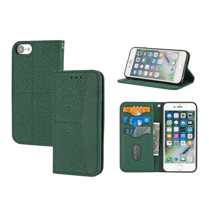 Woven Texture Stitching Magnetic Horizontal Flip PU Leather Case with Holder & Card Slots & Wallet & Lanyard, For iPhone 13 Pro, For iPhone 13 Pro Max, For iPhone SE 2022 / SE 2020 / 8 / 7, For iPhone XR, For iPhone X / XS, For iPhone XS Max