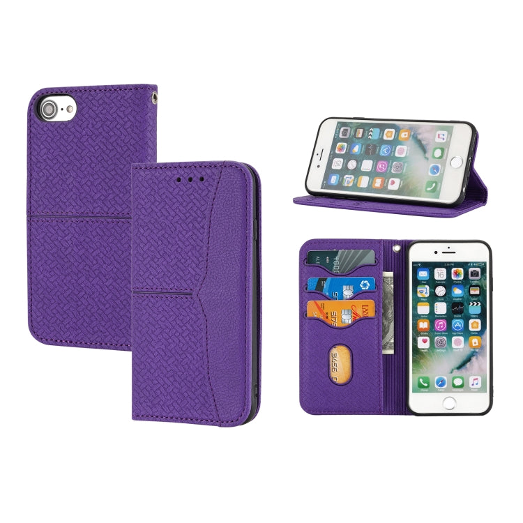 Woven Texture Stitching Magnetic Horizontal Flip PU Leather Case with Holder & Card Slots & Wallet & Lanyard, For iPhone 13 Pro, For iPhone 13 Pro Max, For iPhone SE 2022 / SE 2020 / 8 / 7, For iPhone XR, For iPhone X / XS, For iPhone XS Max