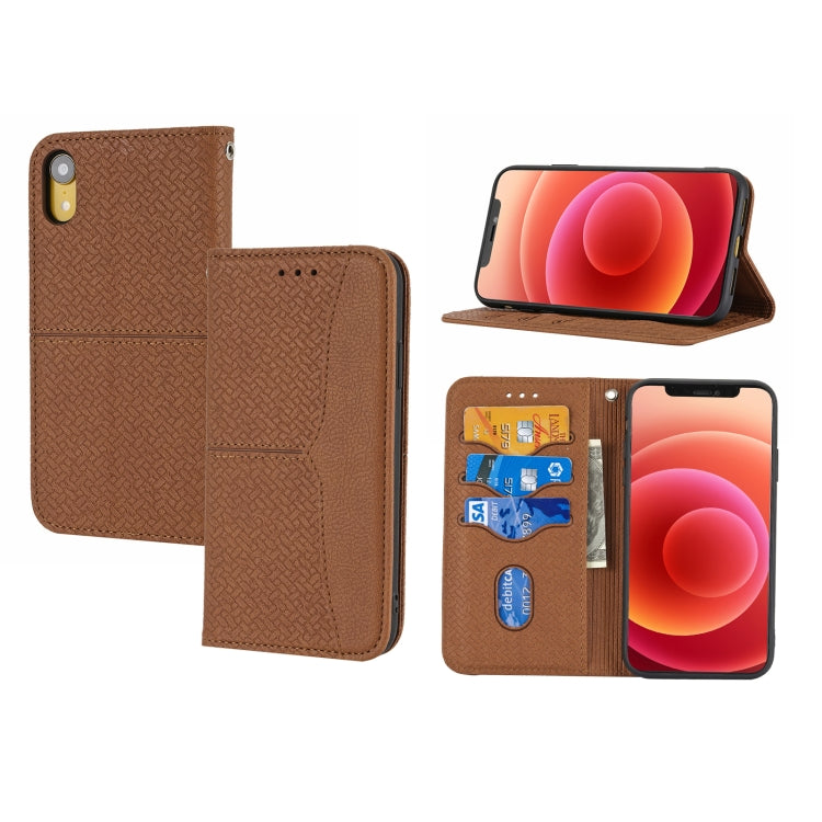 Woven Texture Stitching Magnetic Horizontal Flip PU Leather Case with Holder & Card Slots & Wallet & Lanyard, For iPhone 13 Pro, For iPhone 13 Pro Max, For iPhone SE 2022 / SE 2020 / 8 / 7, For iPhone XR, For iPhone X / XS, For iPhone XS Max