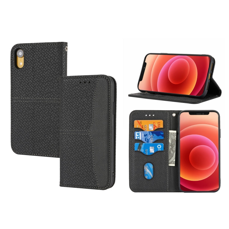 Woven Texture Stitching Magnetic Horizontal Flip PU Leather Case with Holder & Card Slots & Wallet & Lanyard, For iPhone 13 Pro, For iPhone 13 Pro Max, For iPhone SE 2022 / SE 2020 / 8 / 7, For iPhone XR, For iPhone X / XS, For iPhone XS Max