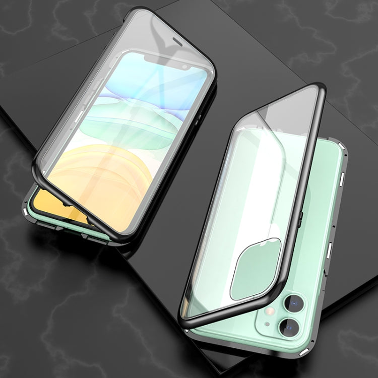 Ultra Slim Double Sides Magnetic Adsorption Angular Frame Tempered Glass Magnet Flip Case