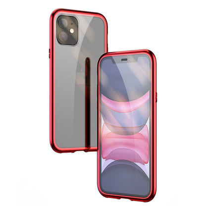 Ultra Slim Double Sides Magnetic Adsorption Angular Frame Tempered Glass Magnet Flip Case