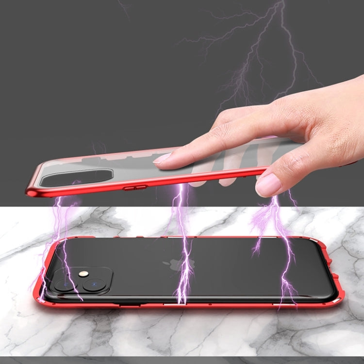 Ultra Slim Double Sides Magnetic Adsorption Angular Frame Tempered Glass Magnet Flip Case