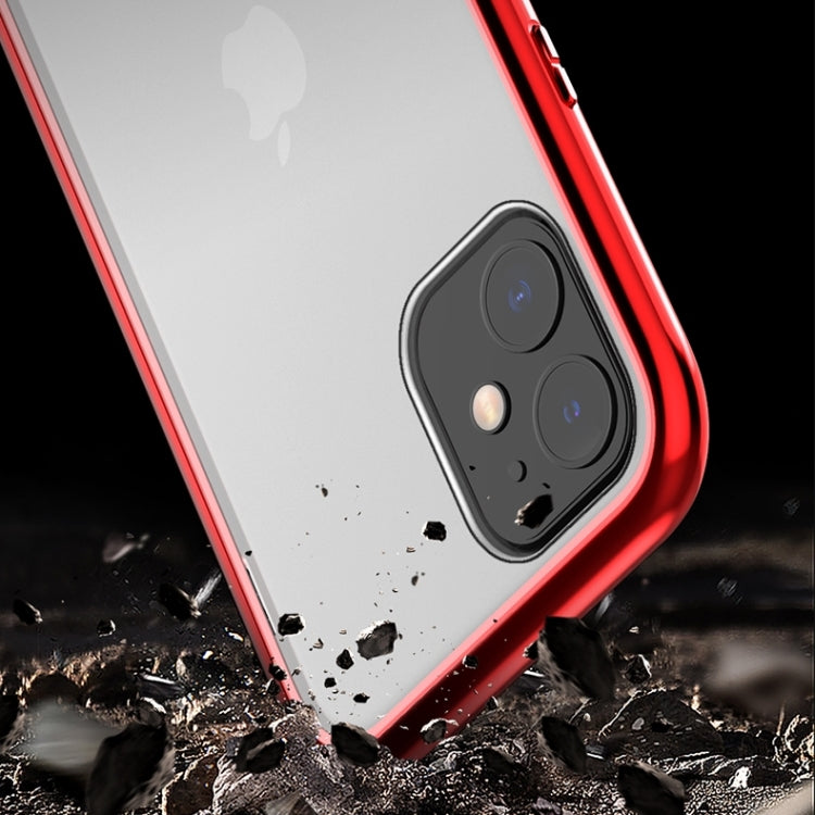 Ultra Slim Double Sides Magnetic Adsorption Angular Frame Tempered Glass Magnet Flip Case