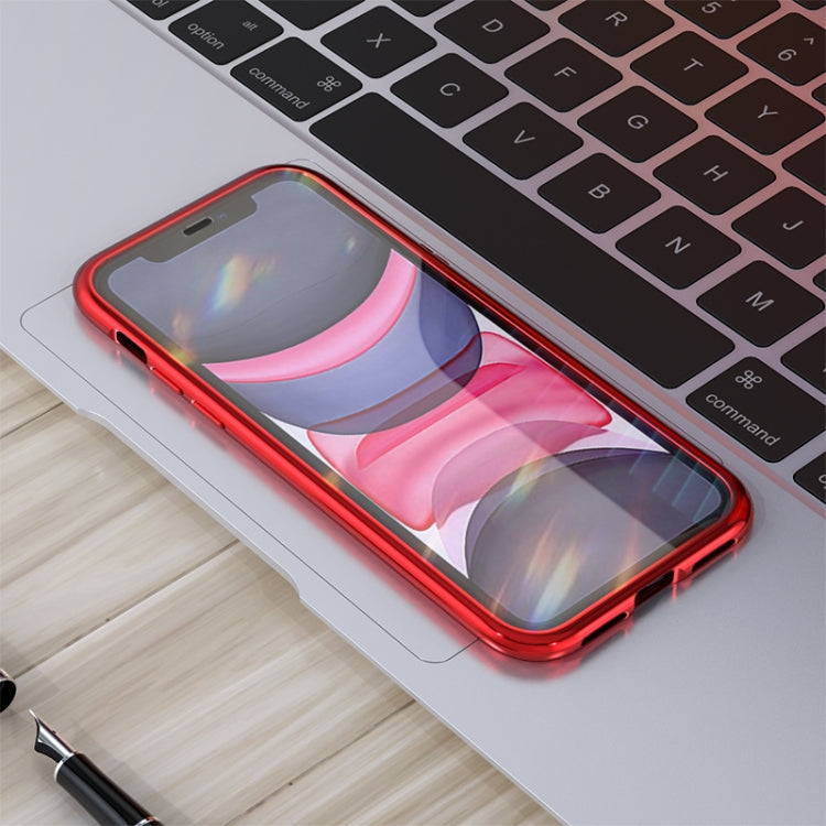 Ultra Slim Double Sides Magnetic Adsorption Angular Frame Tempered Glass Magnet Flip Case
