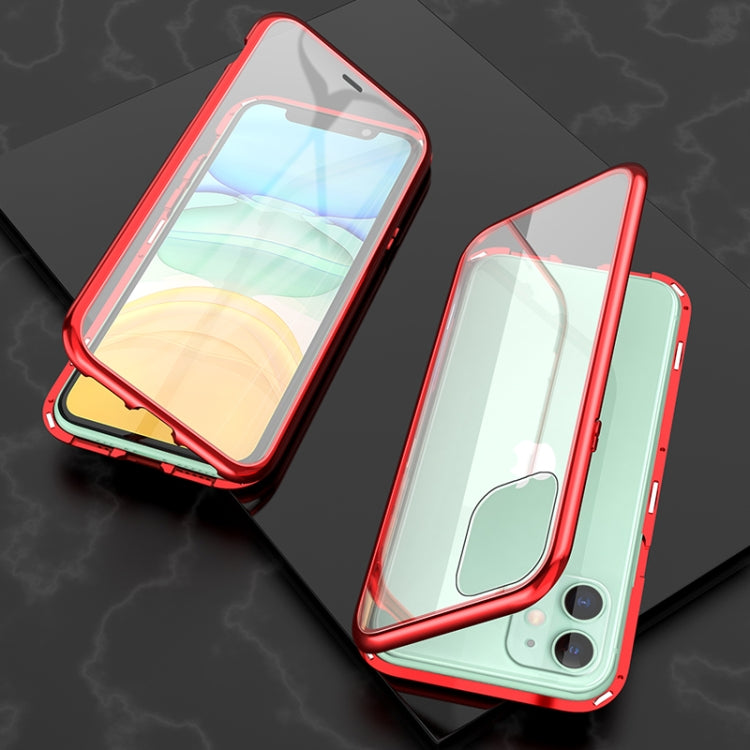 Ultra Slim Double Sides Magnetic Adsorption Angular Frame Tempered Glass Magnet Flip Case