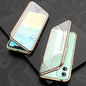 Ultra Slim Double Sides Magnetic Adsorption Angular Frame Tempered Glass Magnet Flip Case