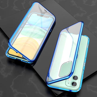 Ultra Slim Double Sides Magnetic Adsorption Angular Frame Tempered Glass Magnet Flip Case