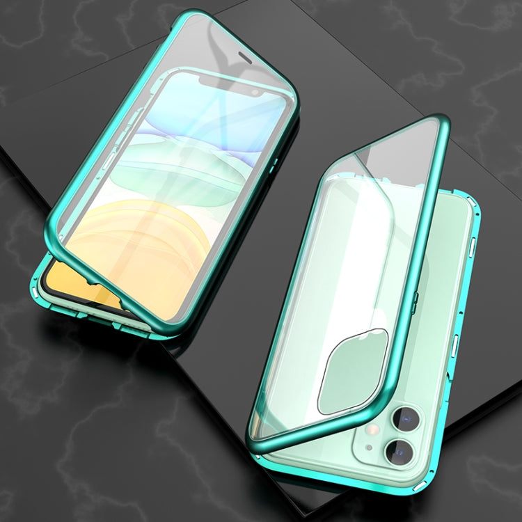 Ultra Slim Double Sides Magnetic Adsorption Angular Frame Tempered Glass Magnet Flip Case
