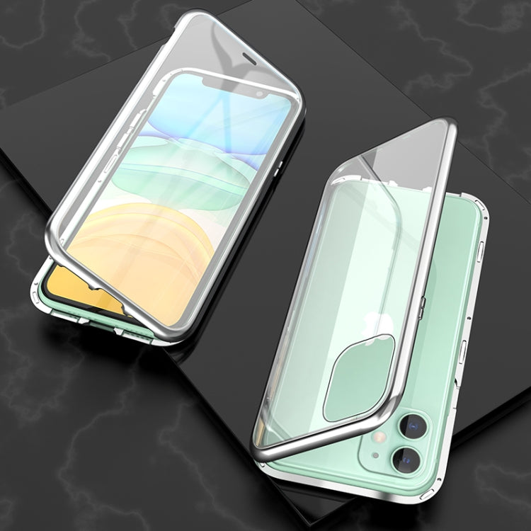Ultra Slim Double Sides Magnetic Adsorption Angular Frame Tempered Glass Magnet Flip Case
