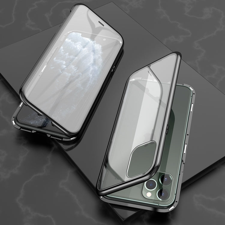 Ultra Slim Double Sides Magnetic Adsorption Angular Frame Tempered Glass Magnet Flip Case