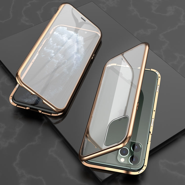 Ultra Slim Double Sides Magnetic Adsorption Angular Frame Tempered Glass Magnet Flip Case