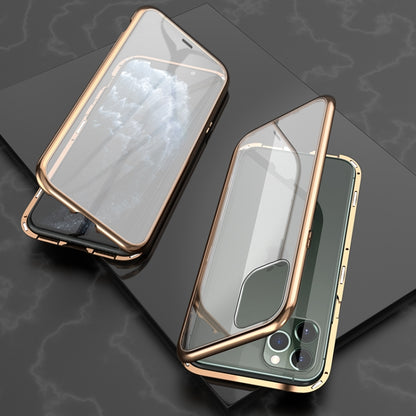 Ultra Slim Double Sides Magnetic Adsorption Angular Frame Tempered Glass Magnet Flip Case