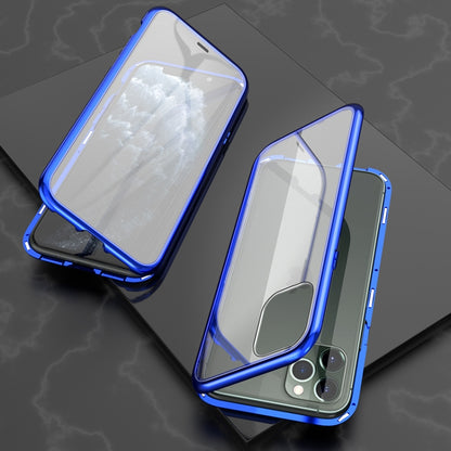Ultra Slim Double Sides Magnetic Adsorption Angular Frame Tempered Glass Magnet Flip Case