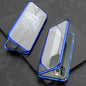 Ultra Slim Double Sides Magnetic Adsorption Angular Frame Tempered Glass Magnet Flip Case