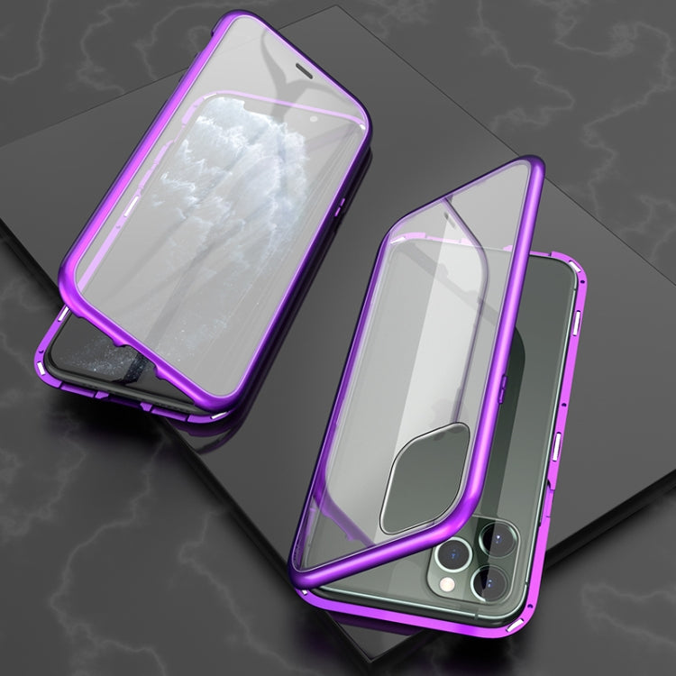 Ultra Slim Double Sides Magnetic Adsorption Angular Frame Tempered Glass Magnet Flip Case
