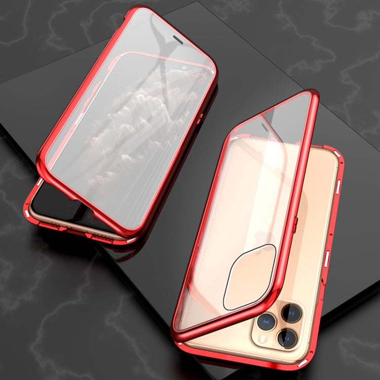 Ultra Slim Double Sides Magnetic Adsorption Angular Frame Tempered Glass Magnet Flip Case