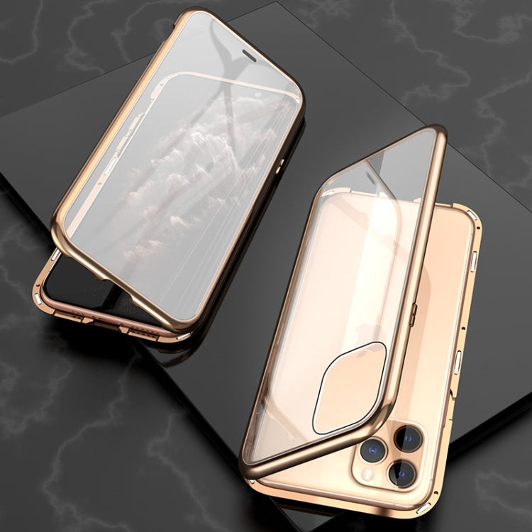 Ultra Slim Double Sides Magnetic Adsorption Angular Frame Tempered Glass Magnet Flip Case