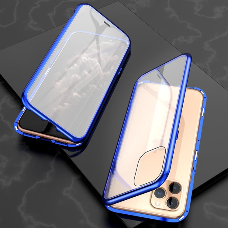 Ultra Slim Double Sides Magnetic Adsorption Angular Frame Tempered Glass Magnet Flip Case