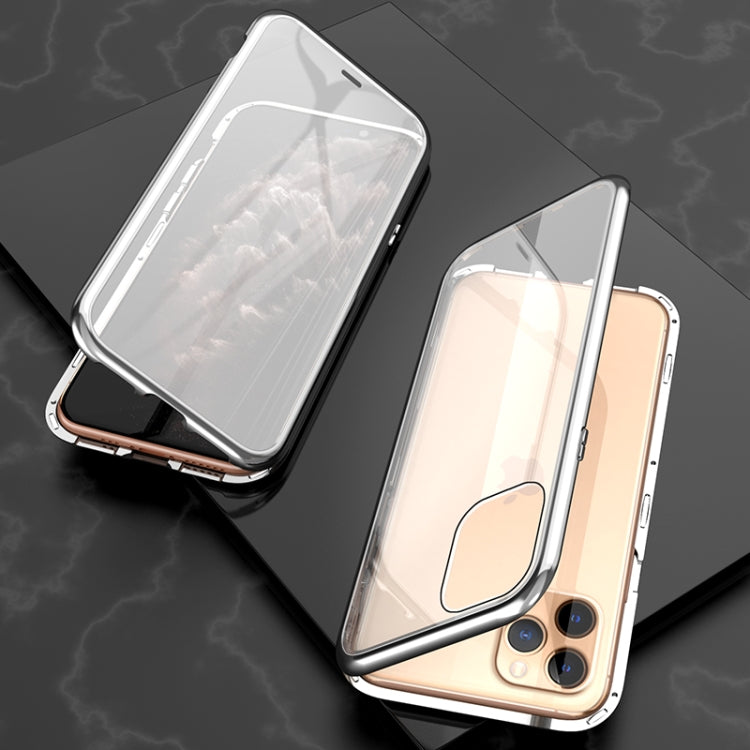Ultra Slim Double Sides Magnetic Adsorption Angular Frame Tempered Glass Magnet Flip Case