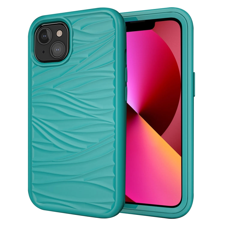 Wave Pattern 3 in 1 Silicone + PC Shockproof Protective Case, For iPhone 13 mini, For iPhone 13, For iPhone 13 Pro, For iPhone 13 Pro Max