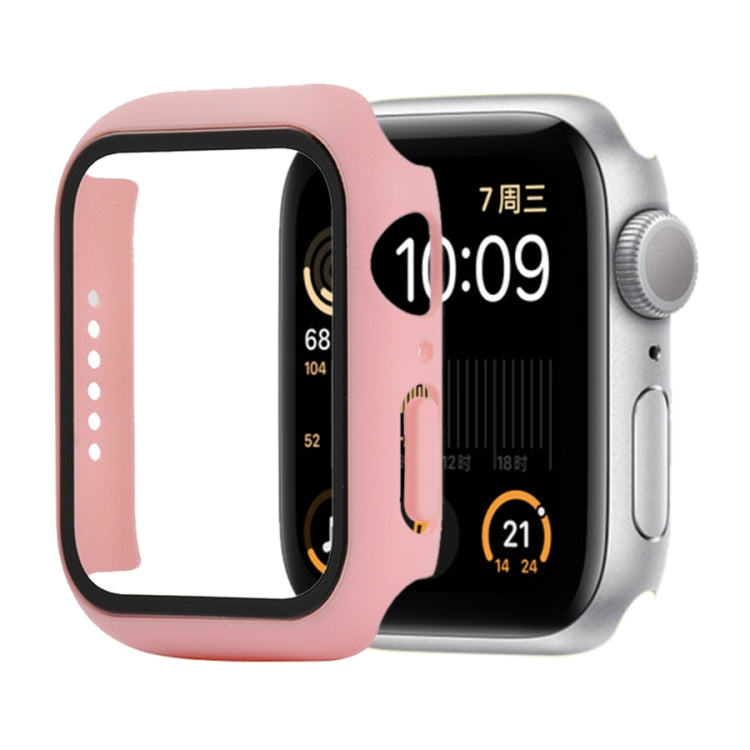 Shockproof PC+Tempered Glass Protective Case with Packed Carton For Apple Watch 44mm(Orange)