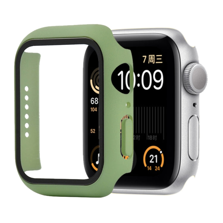 Shockproof PC+Tempered Glass Protective Case with Packed Carton For Apple Watch 44mm(Orange)