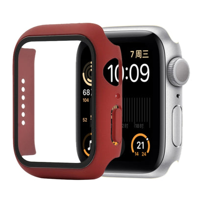 Shockproof PC+Tempered Glass Protective Case with Packed Carton For Apple Watch 44mm(Orange)