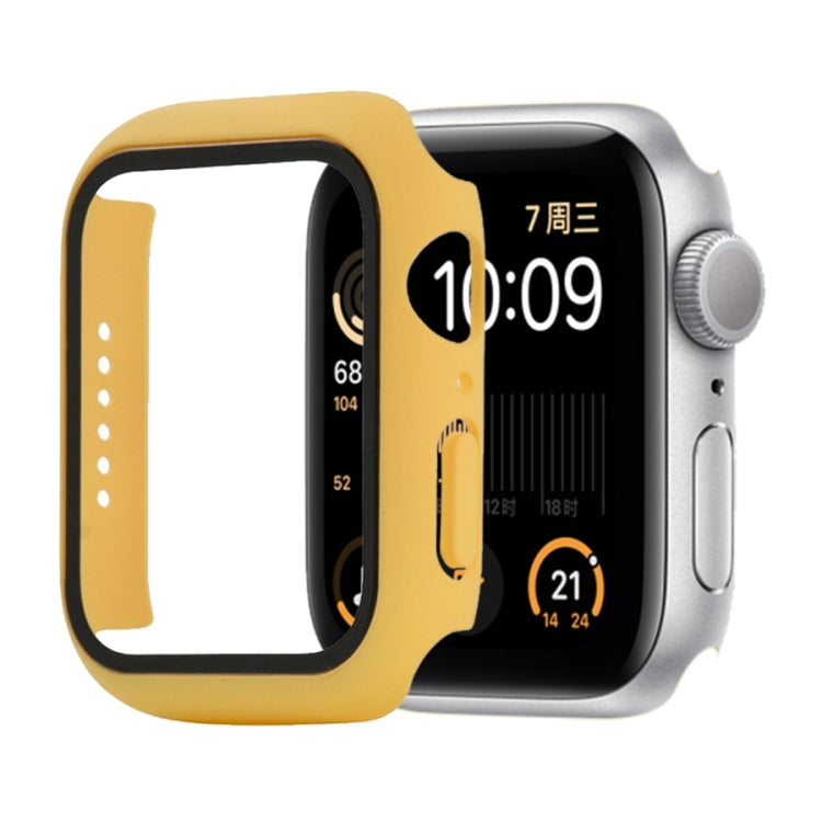 Shockproof PC+Tempered Glass Protective Case with Packed Carton For Apple Watch 44mm(Orange)