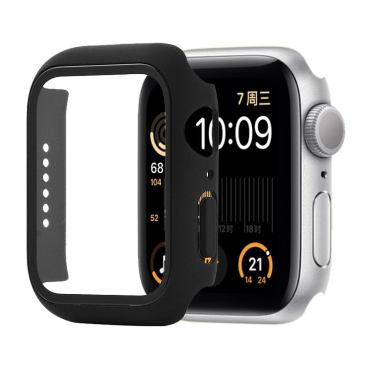 Shockproof PC+Tempered Glass Protective Case with Packed Carton For Apple Watch 44mm(Orange)