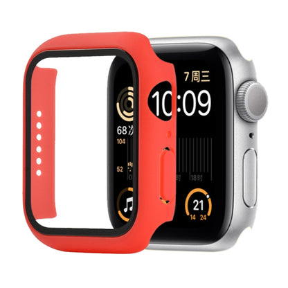 Shockproof PC+Tempered Glass Protective Case with Packed Carton For Apple Watch 44mm(Orange)