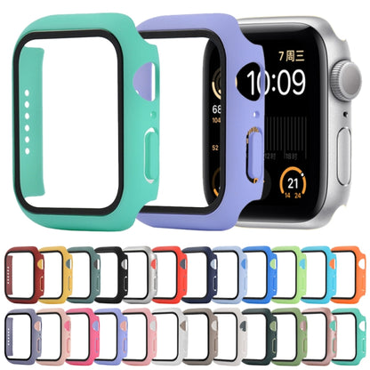 Shockproof PC+Tempered Glass Protective Case with Packed Carton For Apple Watch 44mm(Orange)