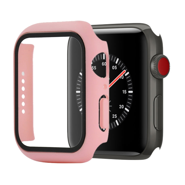 Shockproof PC+Tempered Glass Protective Case with Packed Carton For Apple Watch 44mm(Orange)