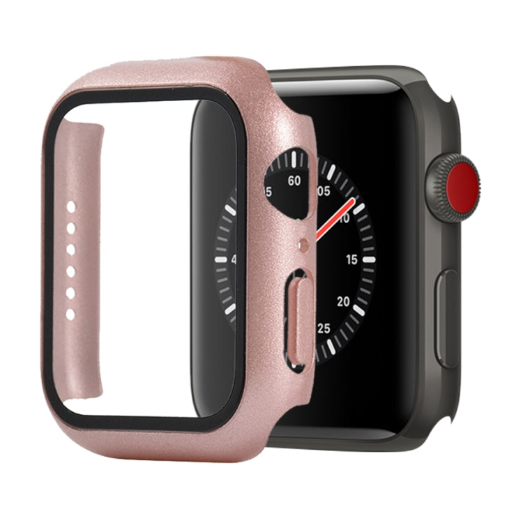 Shockproof PC+Tempered Glass Protective Case with Packed Carton For Apple Watch 44mm(Orange)