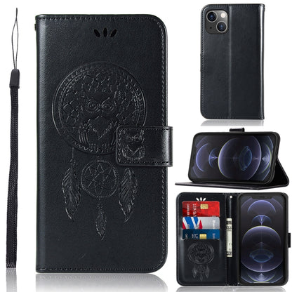 Wind Chime Owl Embossing Pattern Horizontal Flip Leather Case with Holder & Card Slots & Wallet, For iPhone 13 Pro Max, For iPhone 13 Pro, For iPhone 13